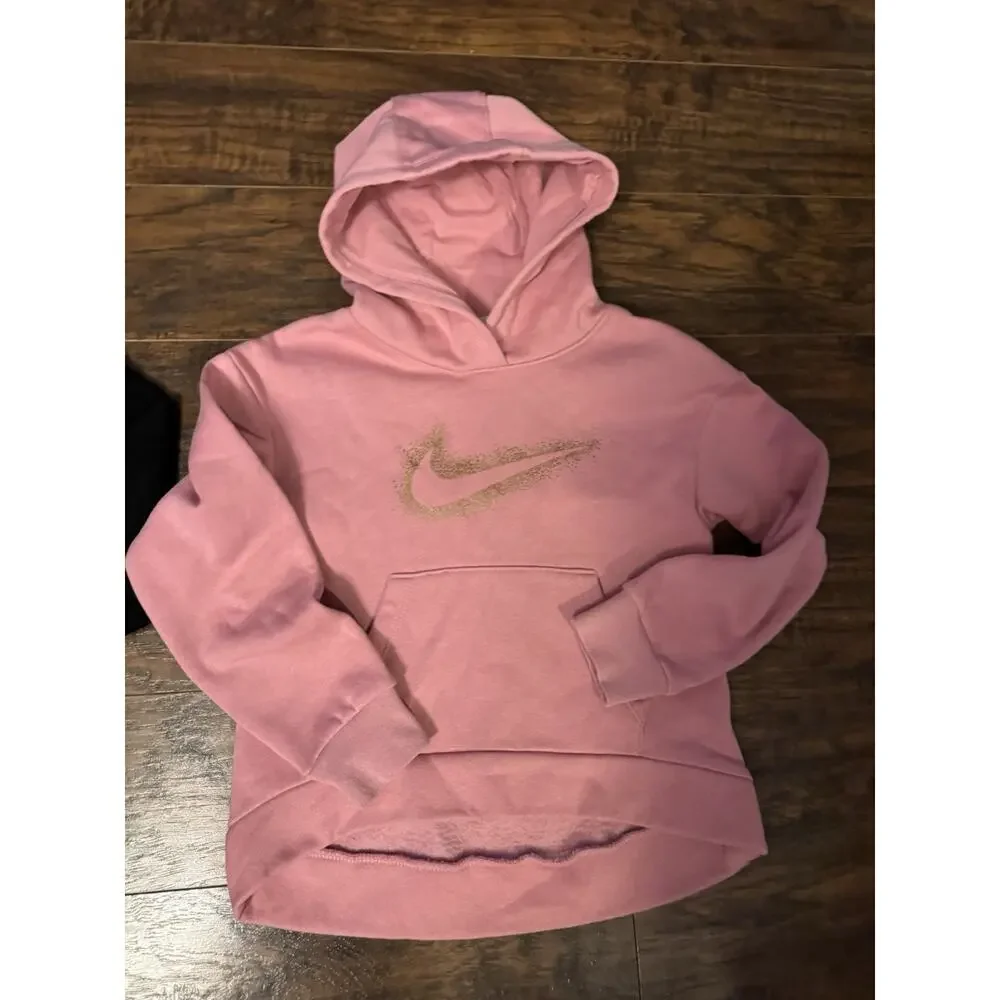 2- Nike kids girls hoodies Pink Black Sz:6